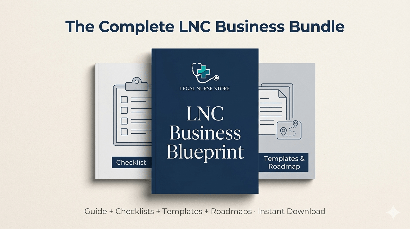 LNC Business Blueprint | Complete Legal Nurse Consultant Workbook | Checklists, Templates & Roadmaps | Nurse Career PDF