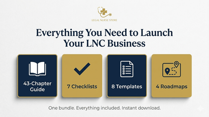 LNC Business Blueprint | Complete Legal Nurse Consultant Workbook | Checklists, Templates & Roadmaps | Nurse Career PDF