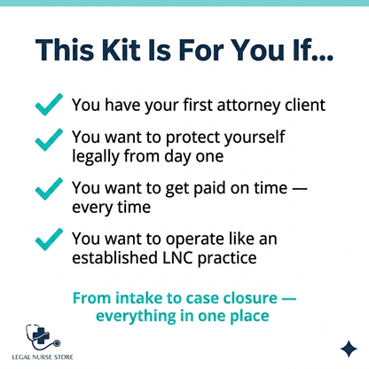 LNC Client Management Kit | Professional Documents & Templates for Legal Nurse Consultants
