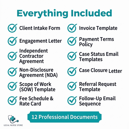 LNC Client Management Kit | Professional Documents & Templates for Legal Nurse Consultants