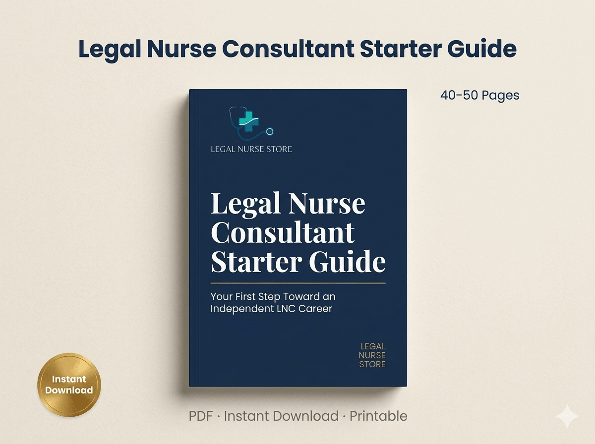 LNC Starter Guide | Legal Nurse Consultant Beginner PDF | How to Launch Your LNC Career | Nurse Career Workbook