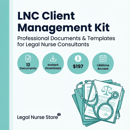LNC Client Management Kit | Professional Documents & Templates for Legal Nurse Consultants