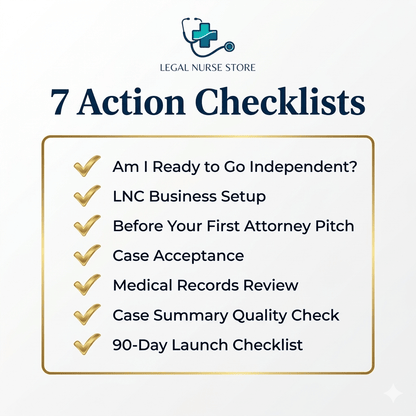LNC Business Blueprint | Complete Legal Nurse Consultant Workbook | Checklists, Templates & Roadmaps | Nurse Career PDF