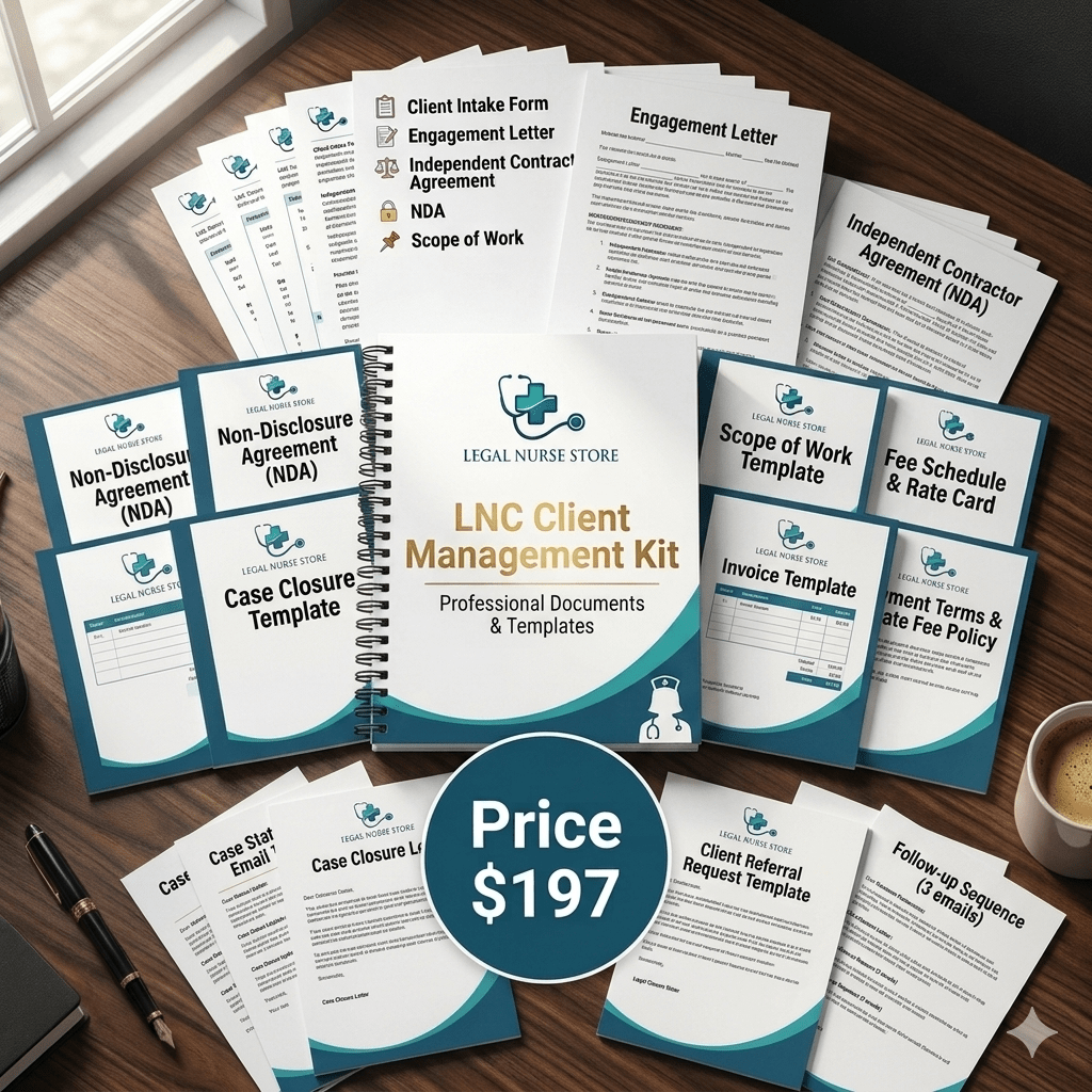 LNC Client Management Kit | Professional Documents & Templates for Legal Nurse Consultants