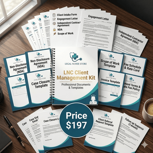 LNC Client Management Kit | Professional Documents & Templates for Legal Nurse Consultants