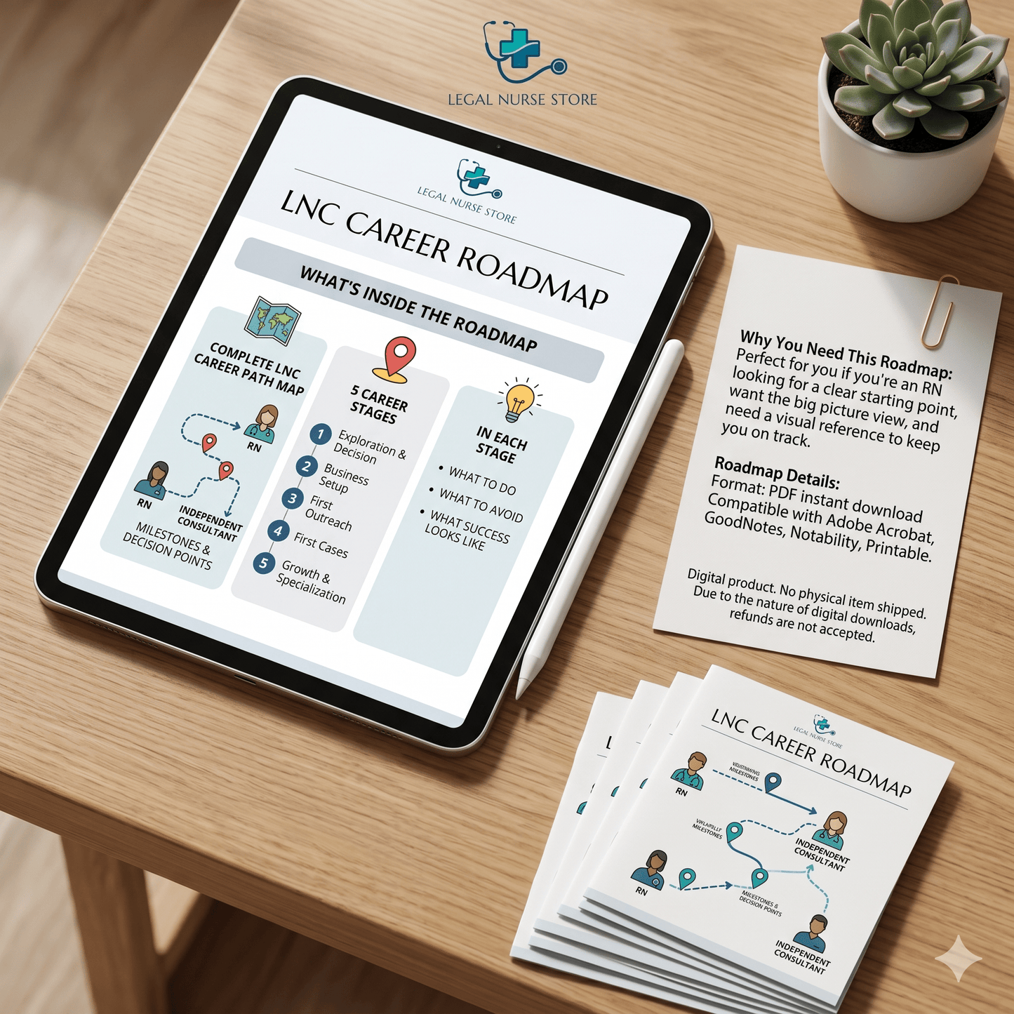 LNC Career Roadmap | Legal Nurse Consultant Career Path PDF | RN to Independent LNC Visual Guide