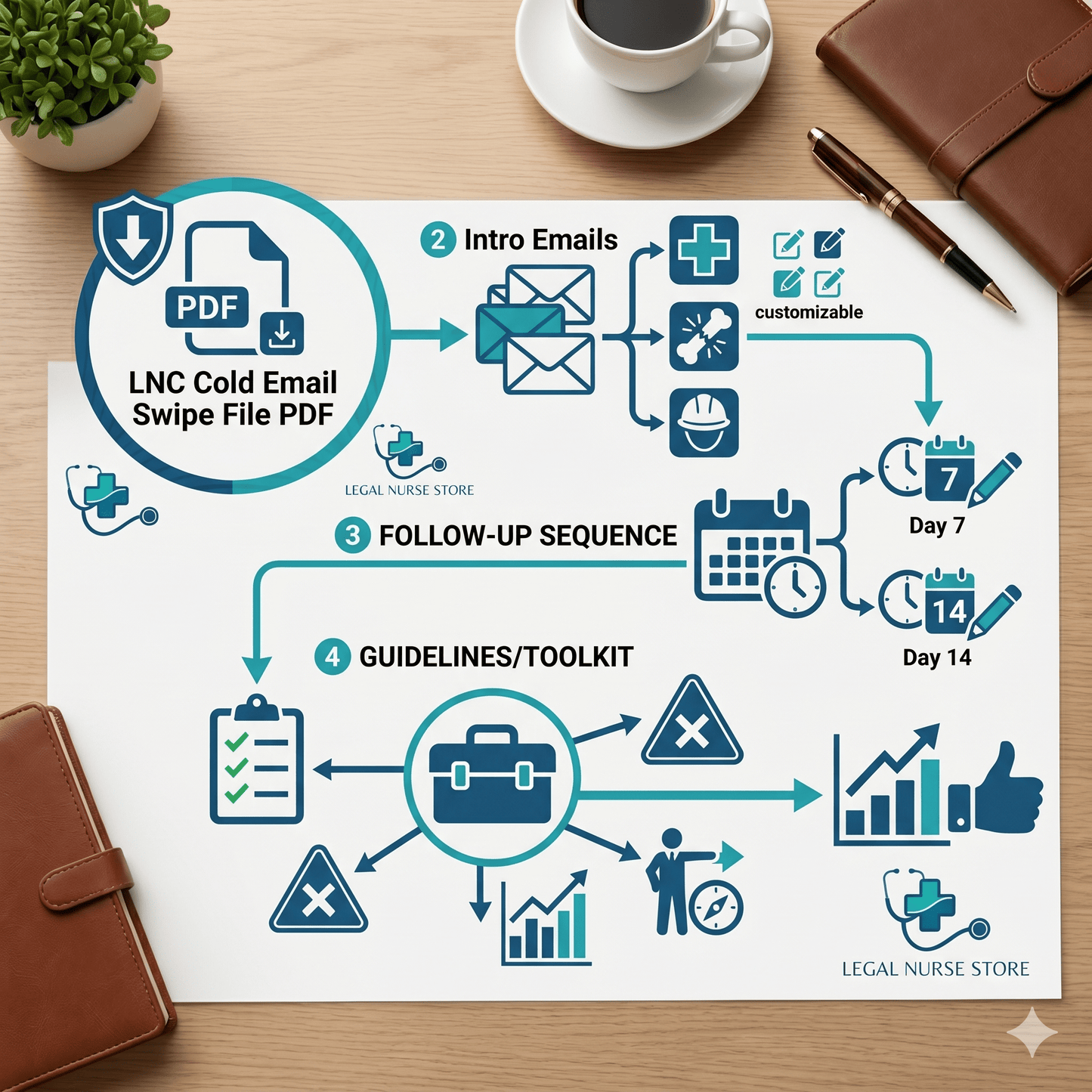 LNC Cold Email Swipe File | Legal Nurse Consultant Attorney Outreach Emails PDF | Done For You Templates
