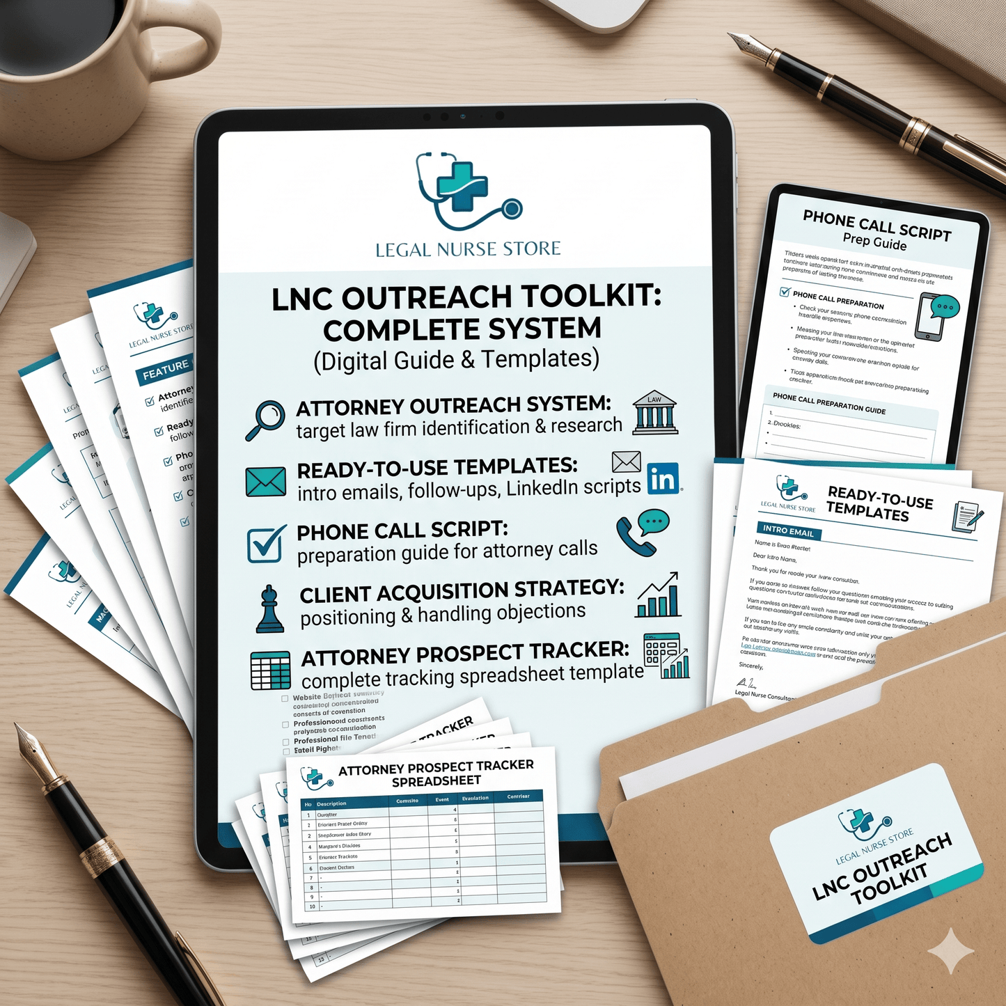 LNC Outreach Toolkit | Legal Nurse Consultant Client Acquisition PDF | Attorney Outreach Templates
