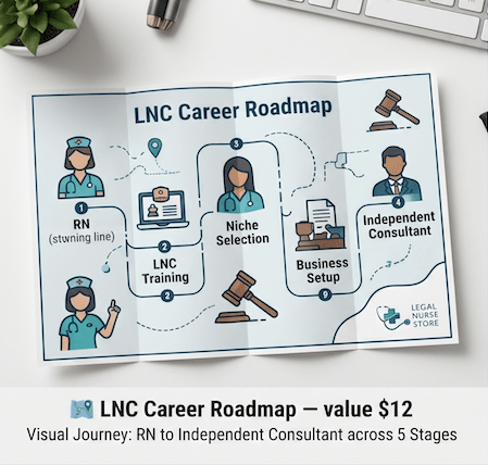 LNC Starter Pack Bundle | Legal Nurse Consultant Beginner Kit PDF | Career Roadmap Setup Checklist Guide
