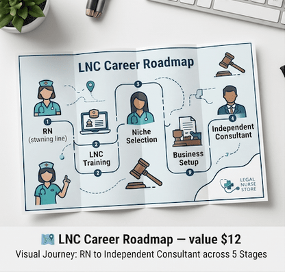 LNC Starter Pack Bundle | Legal Nurse Consultant Beginner Kit PDF | Career Roadmap Setup Checklist Guide