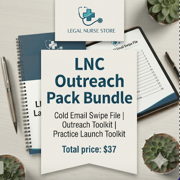 LNC Outreach Pack Bundle | Legal Nurse Consultant Client Acquisition Kit PDF | Attorney Outreach Templates