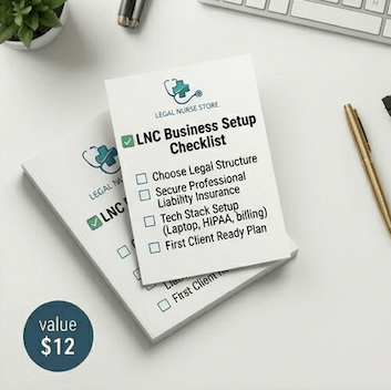 LNC Operations Pack Bundle | Legal Nurse Consultant Case Management Kit PDF | Checklists Planner Tools