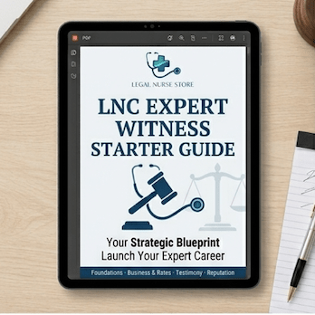 LNC Expert Witness Starter Guide | Legal Nurse Consultant Expert Witness PDF | Testimony Rates Deposition Guide