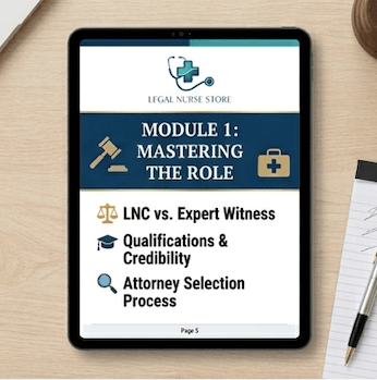 LNC Expert Witness Starter Guide | Legal Nurse Consultant Expert Witness PDF | Testimony Rates Deposition Guide