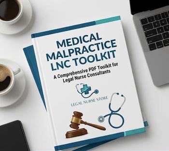 Medical Malpractice LNC Toolkit | Legal Nurse Consultant Malpractice Guide PDF | Checklists Templates Case Review