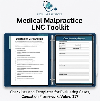 LNC Advanced Specialist Pack Bundle | Medical Malpractice Expert Witness Legal Nurse PDF | Specialist Kit