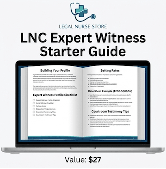 LNC Advanced Specialist Pack Bundle | Medical Malpractice Expert Witness Legal Nurse PDF | Specialist Kit